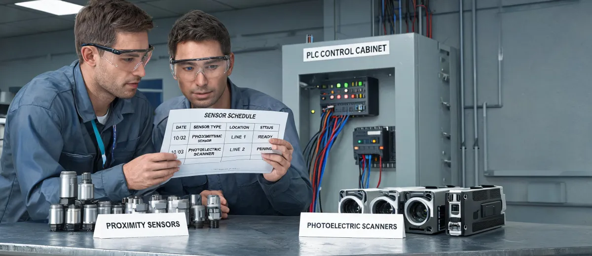Controls team reviewing sensor schedule